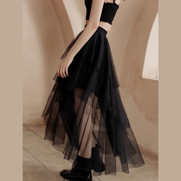 Mesh high waist maxi skirt - Picture 2 of 4